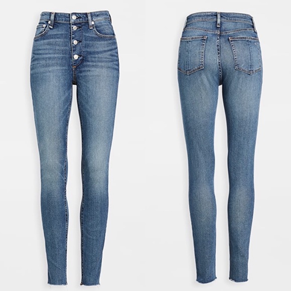 rag & bone Denim - Rag & Bone Nina High Rise Skinny Jeans Blue 25 Exposed Button Fly